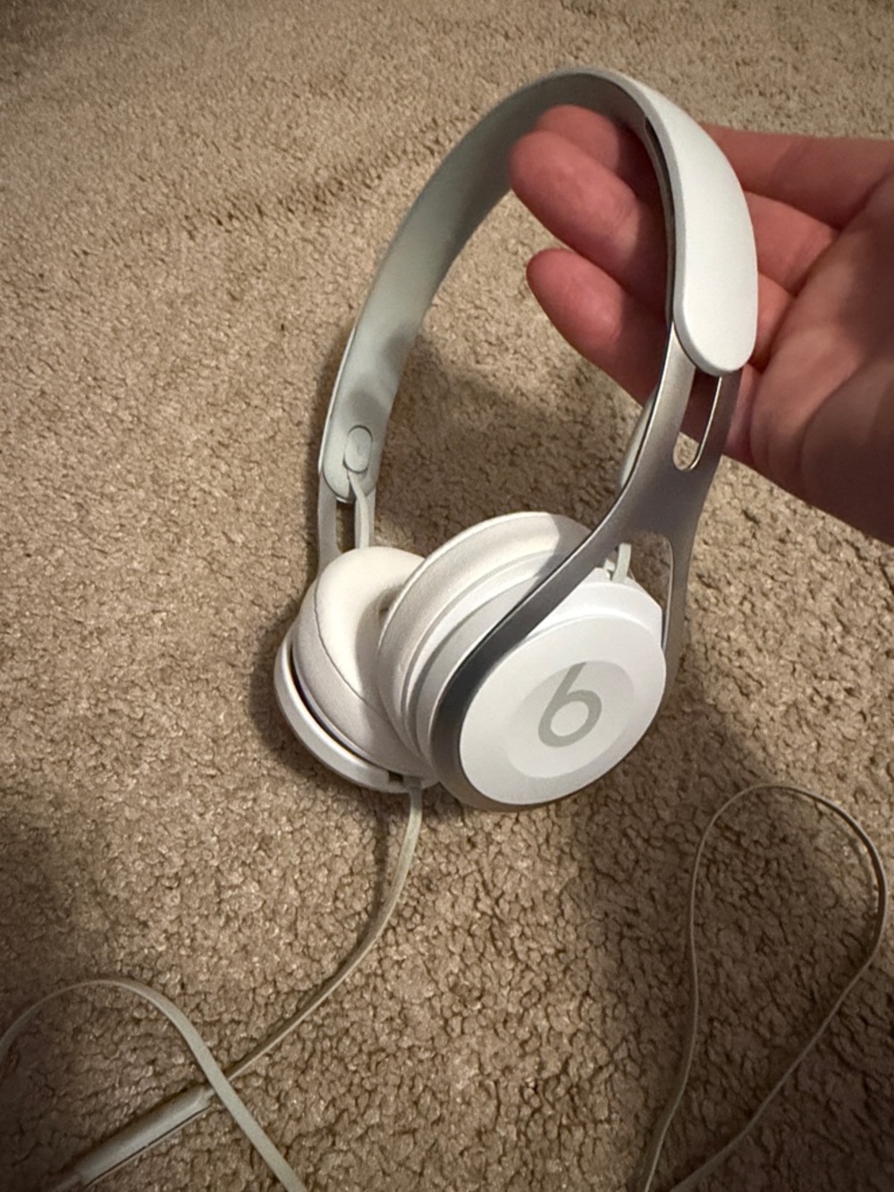 Beats by Dre White and Silver On-Ear Wired Headphones
